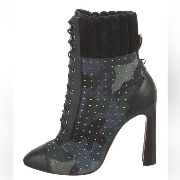Christian Louboutin Studded Suede Booties - Picture 3 of 5